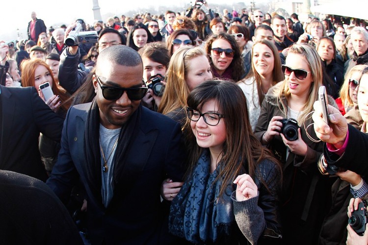 Kanye West visiting Paris last March.